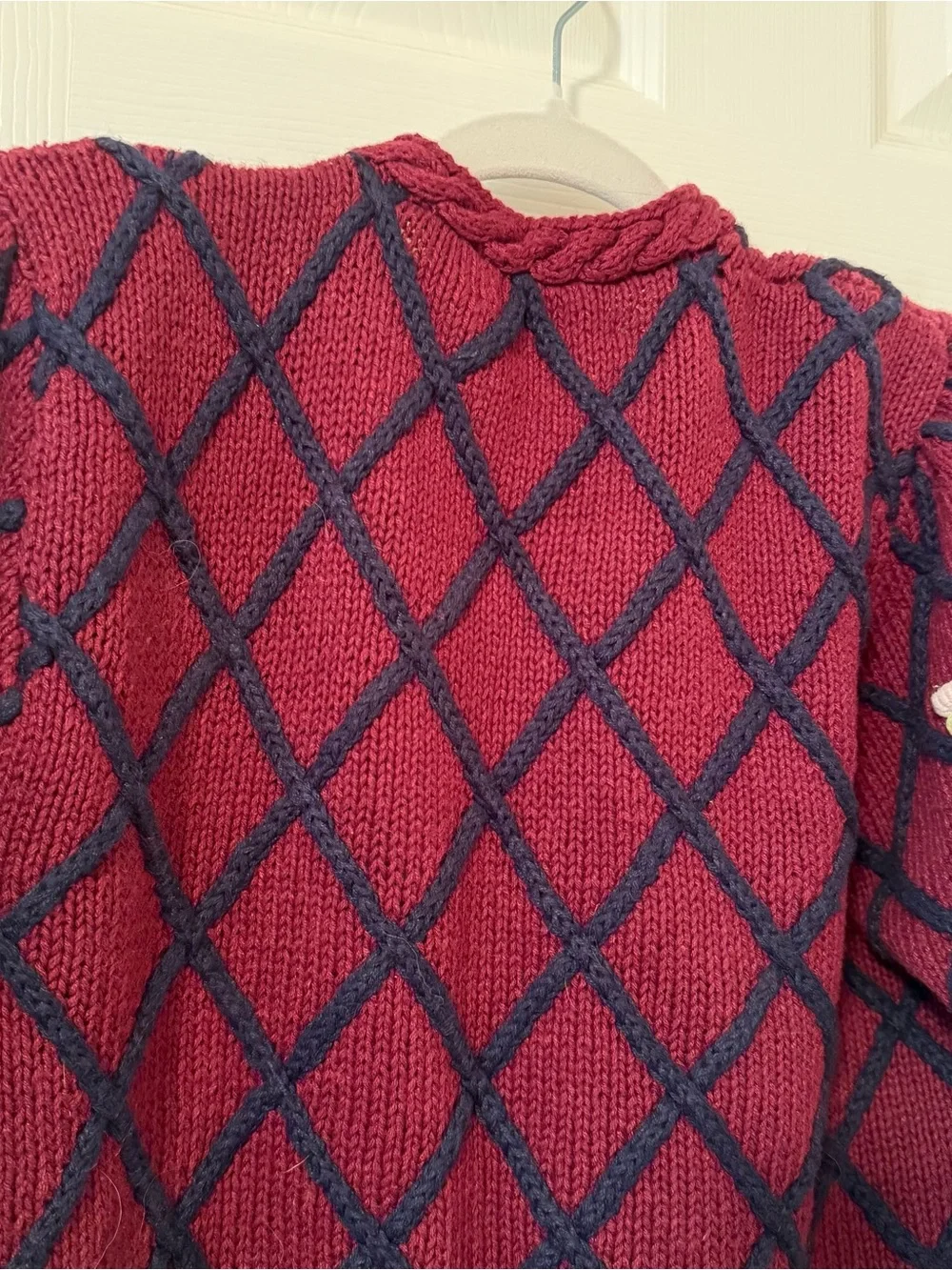 Marisa Christina Burgundy Open-Front Embroidered Floral Cardigan whimsical